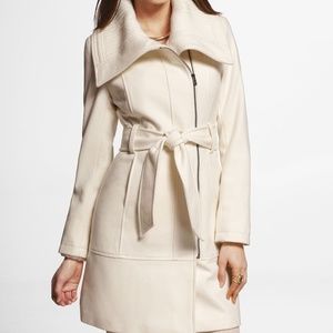 EXPRESS Rib Trimmed Wool blend Coat XS